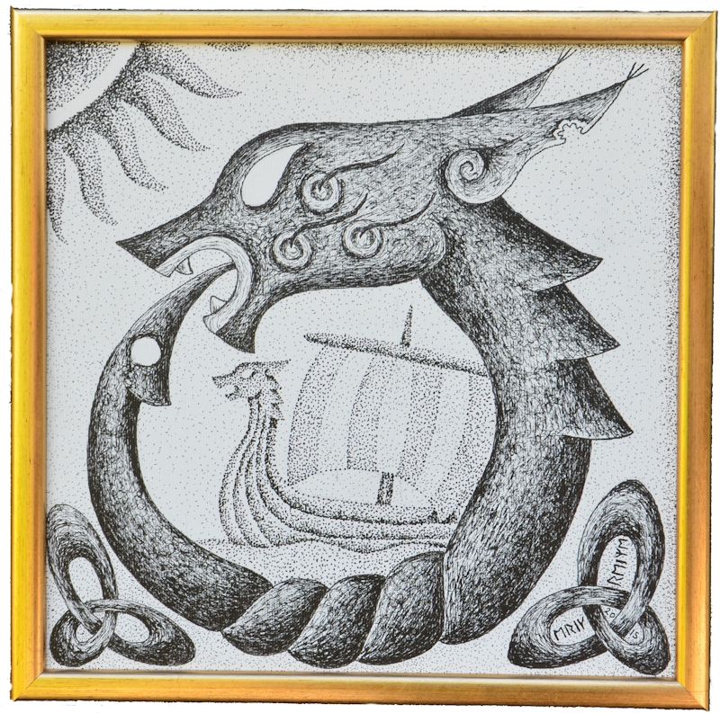 Cirkeldrage m vikingeskib